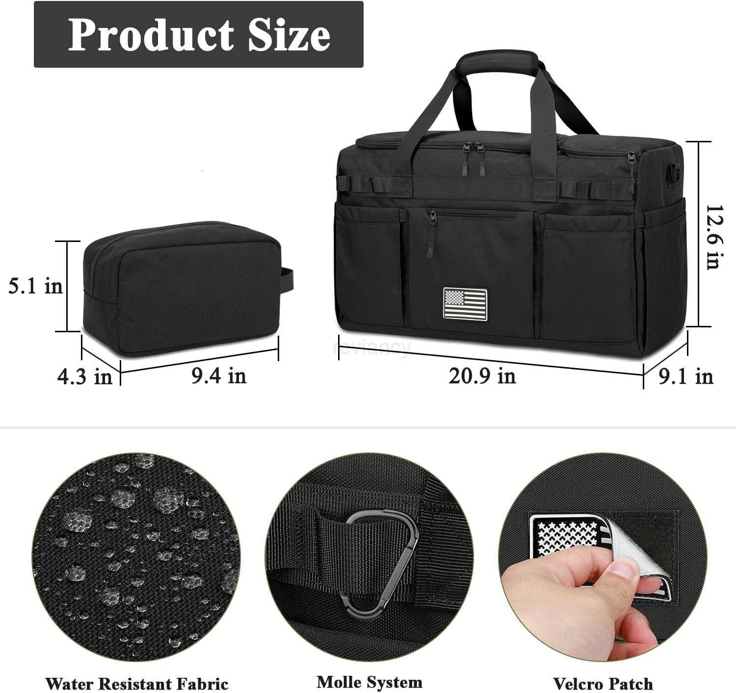 Gym Bag for Men Women Tactical Travel Duffel bag with Removable Dividers Shoe Compartment Weekender Carry on Bag with Toiletry Bag Overnight Range Bag