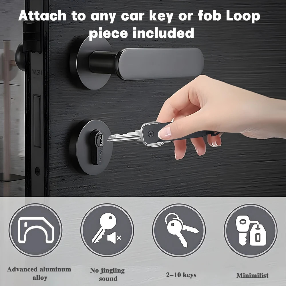 Key Organizer For Men Compact Metallic Key Holder Minimalist Innovative Keyholder Smart Keychain Secures 26 Keys 250909 - view 4