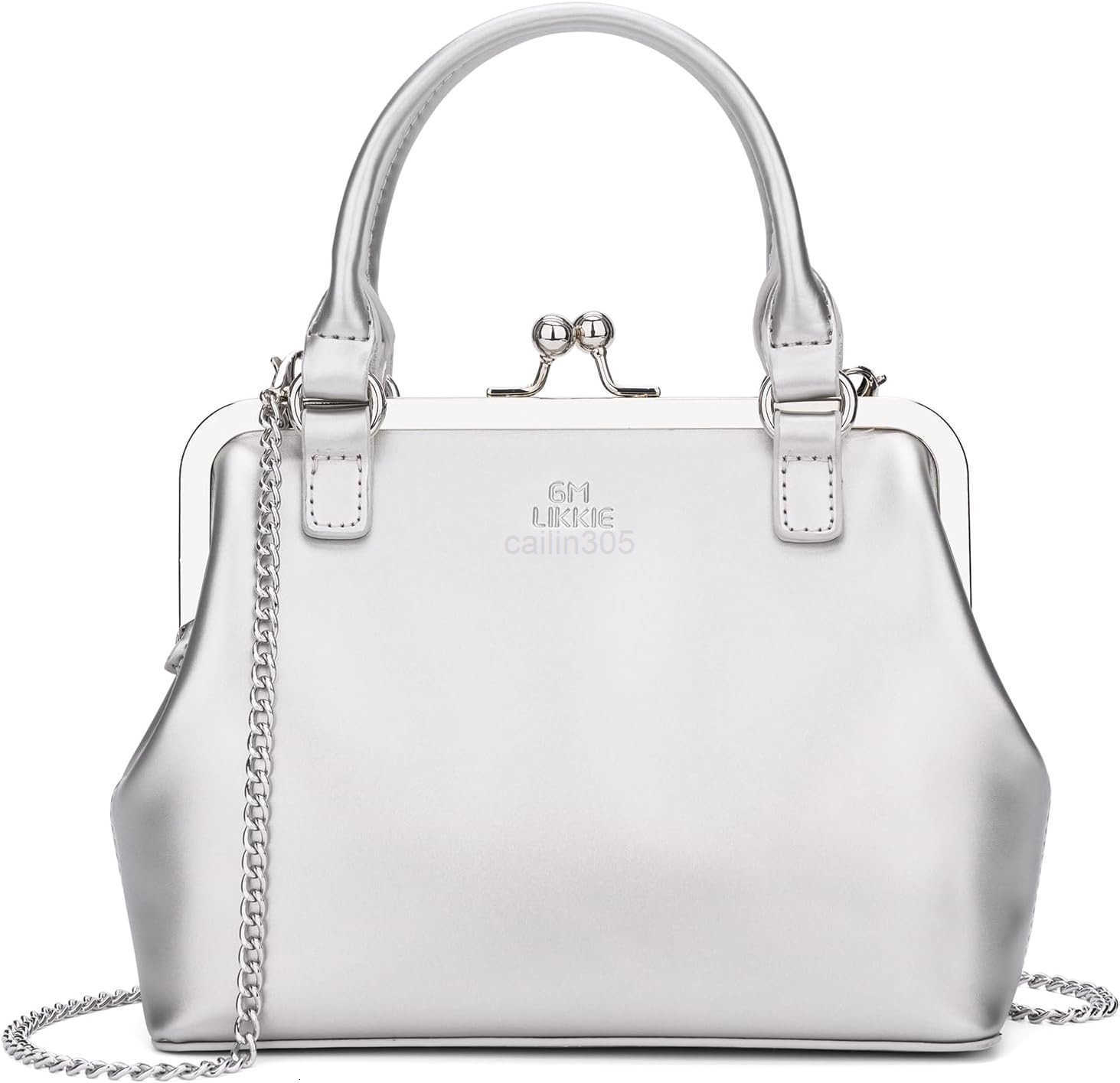 Kiss Lock Purses and Handbags Vintage PU Leather CluTCh Purses for Women Top Handle Evening Handbag Z25909