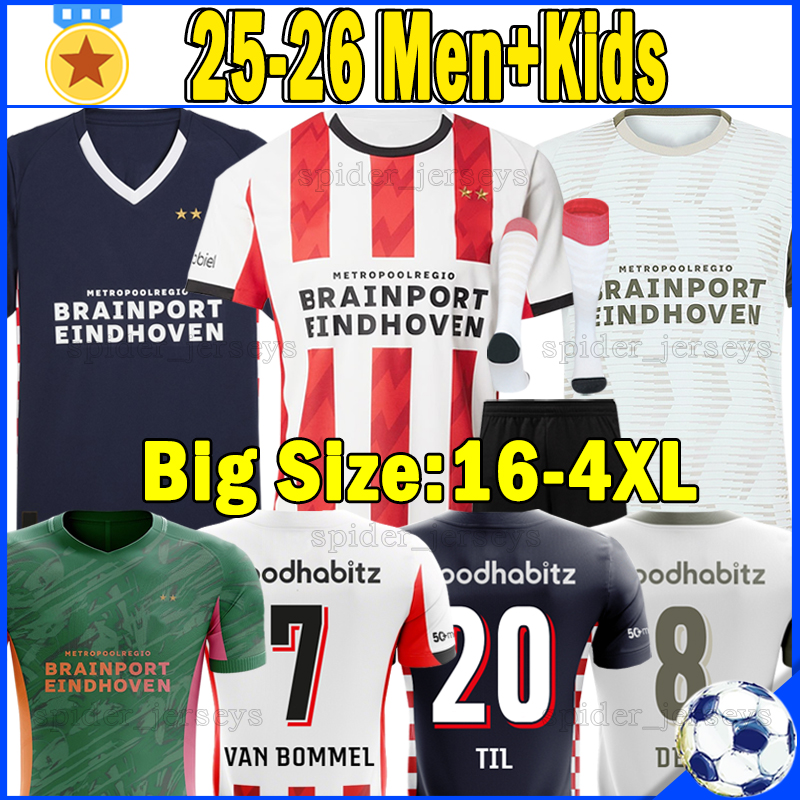 XXXL 4XL 25 26 Eindhovense Soccer Jerseys PSVS VAN BOMMEL BAJRAKTAREVIC TIL Men Uniforms Retro 2000 1998 96 92 1987 Football Shirts PERISIC KOVAR Goalkeeper kids kits