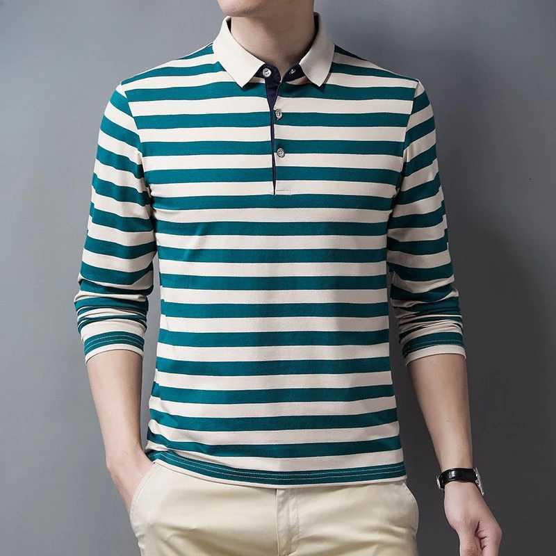 Male Sweatshirts 100 Cotton Pullover Stripe Business Formal Red Mens Polo Shirts Clothing Deals High Quality New Luxury Sale Xl W250909