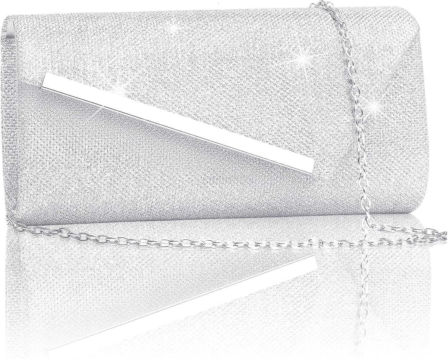 Glitter Evening Bag Formal Envelope Clutch Purses for Women Ladies Handbag for Wedding Party Cocktail Date Night Z25909