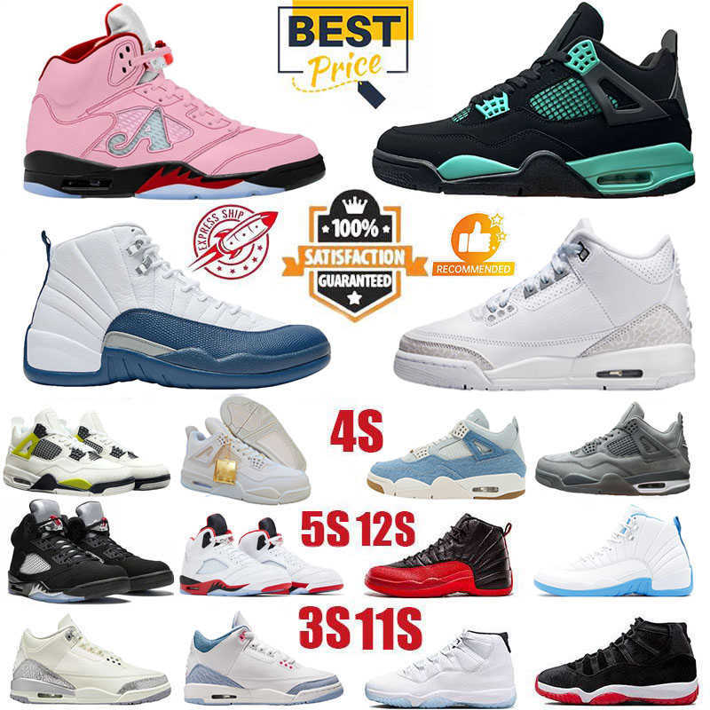 Basketball Shoes 4s Wolf Grey Worn Blue Fire Red Deep 5s Arctic Pink Black Metallic Reimagined 3s Pure Money Cobalt Bliss 12s French Men Women Sne