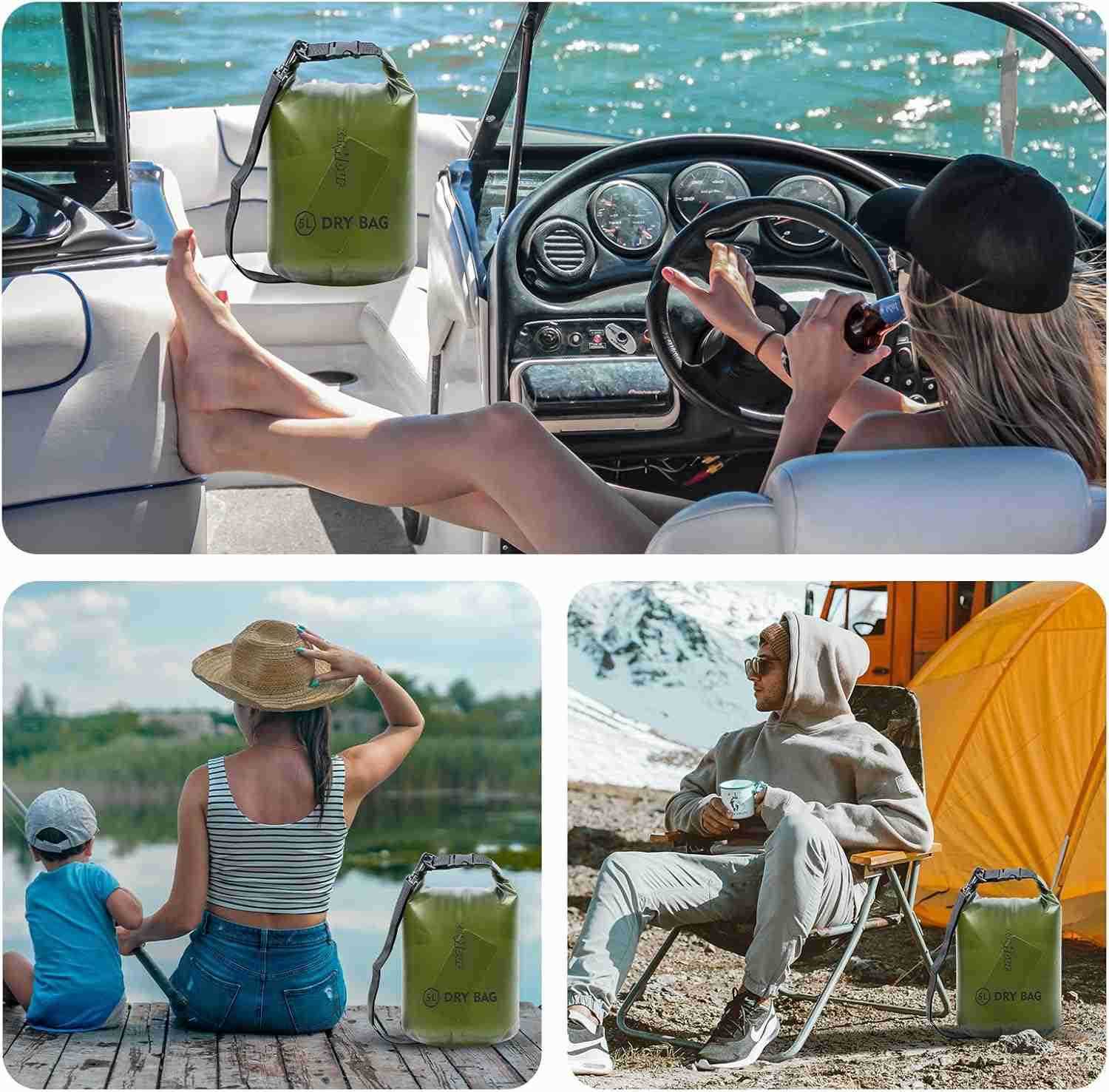 Dry Bag Roll Top Transparent Storage Bag2L5L10L20LSuitable for Traveling Swimming Kayaking Camping Fishing Rainy Day Trips Z250909