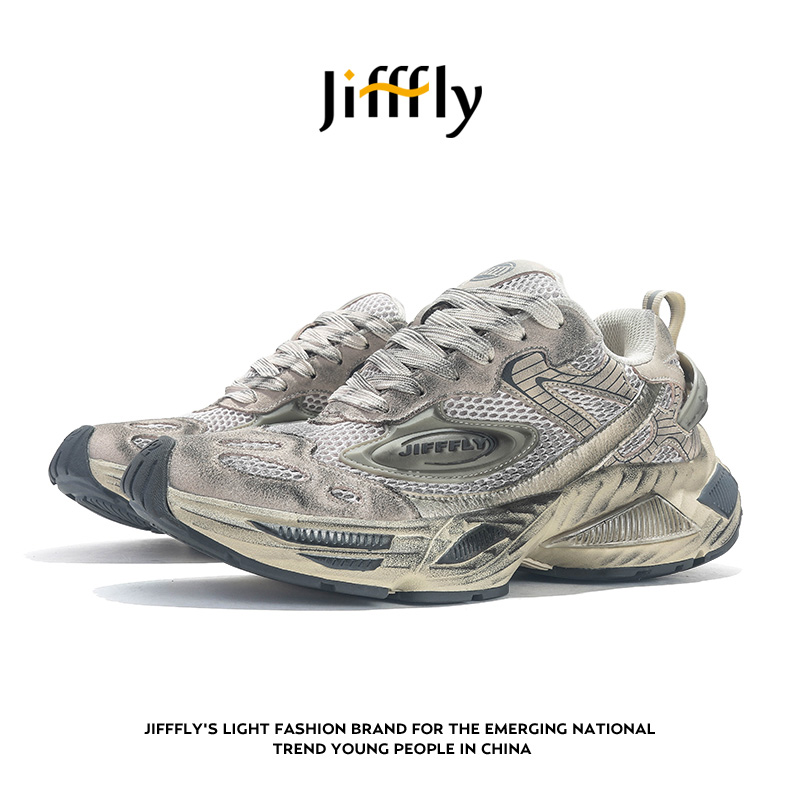 Jifffly free shipping designer shoes men's autumn winter new versatile trendy sneakers vintage sports couple comfortable casual shoes black brown