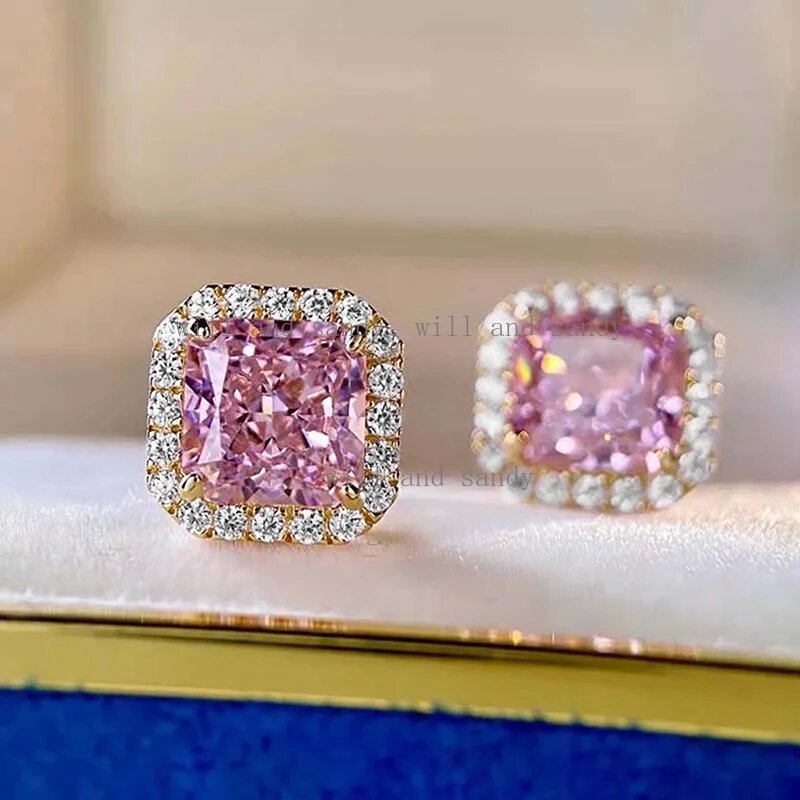 Square Cubic Zirconia Diamond Necklace Earrings Ring Designer Jewelry Set for Women Sterling Silver CZ Dragonfly Cross Necklaces Engagemetn Wedding Gi