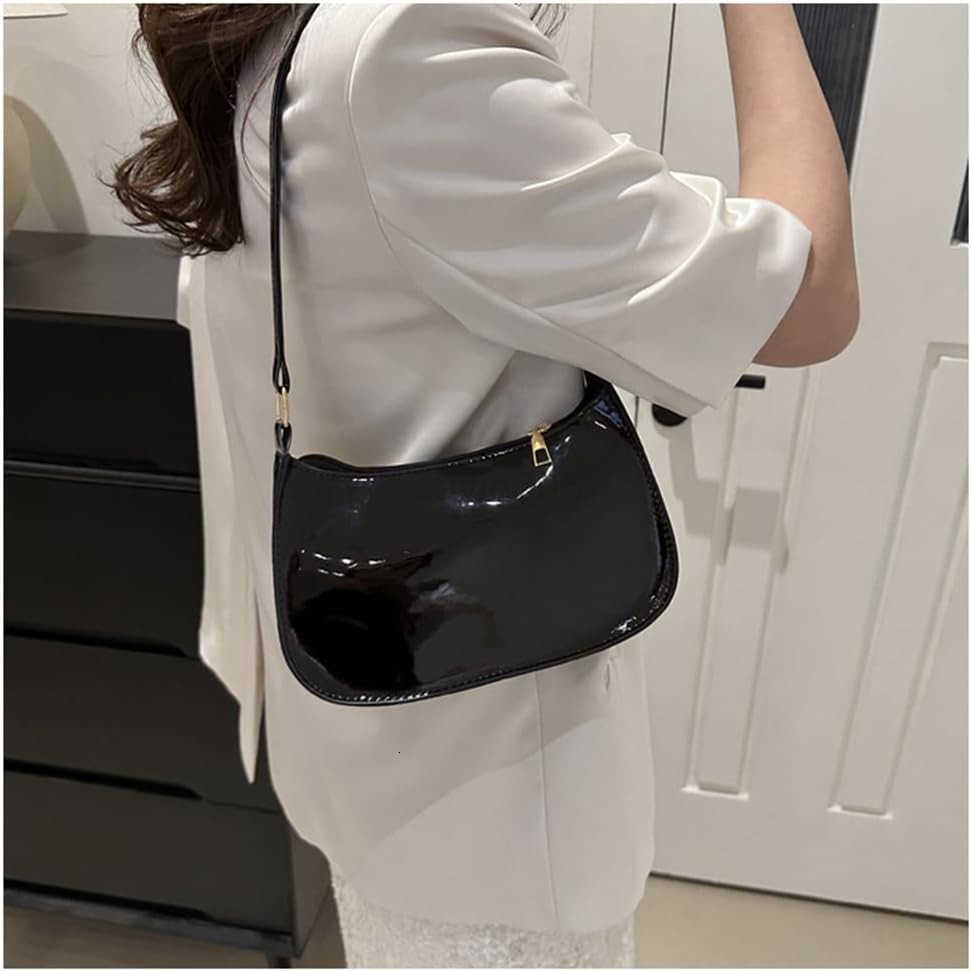 Leather Clutch Purse Shiny Evening Handbags for Women Armpit Shoulder Bag MINI Hobos Z25909