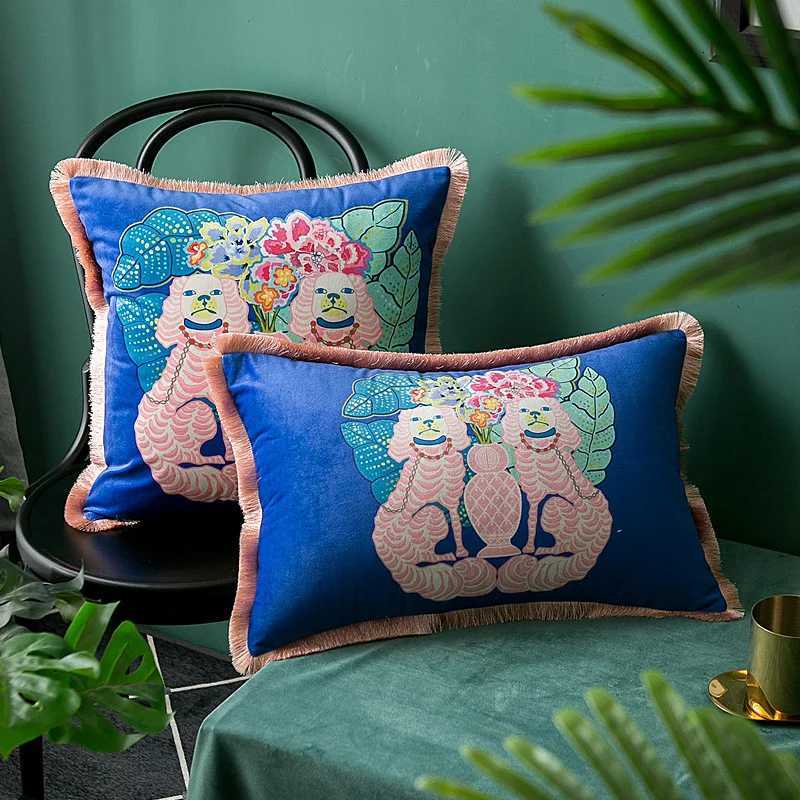 Luxurious Medicci Home Gorgeous Cushion Cover Oriental Mystical Animals Print Ancient Style Decorative Pillow Case Luxury Coussin 50x50cm Y251109