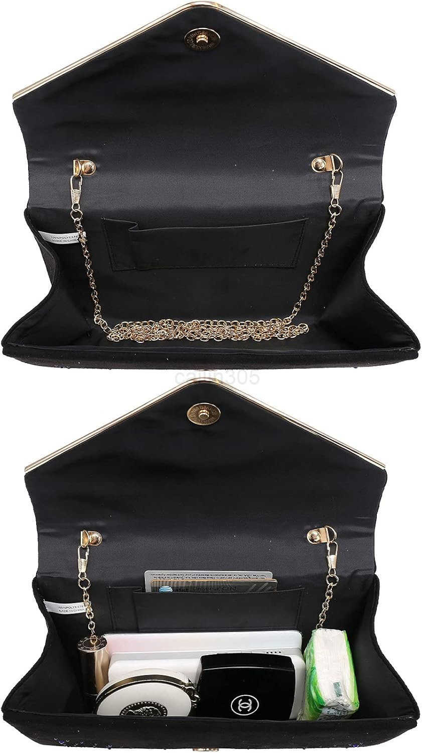 Women Rhinestone Evening Bag Faux Suede Clutch Formal Party Sparkly Purses Cocktail Wedding Handbag Z25909