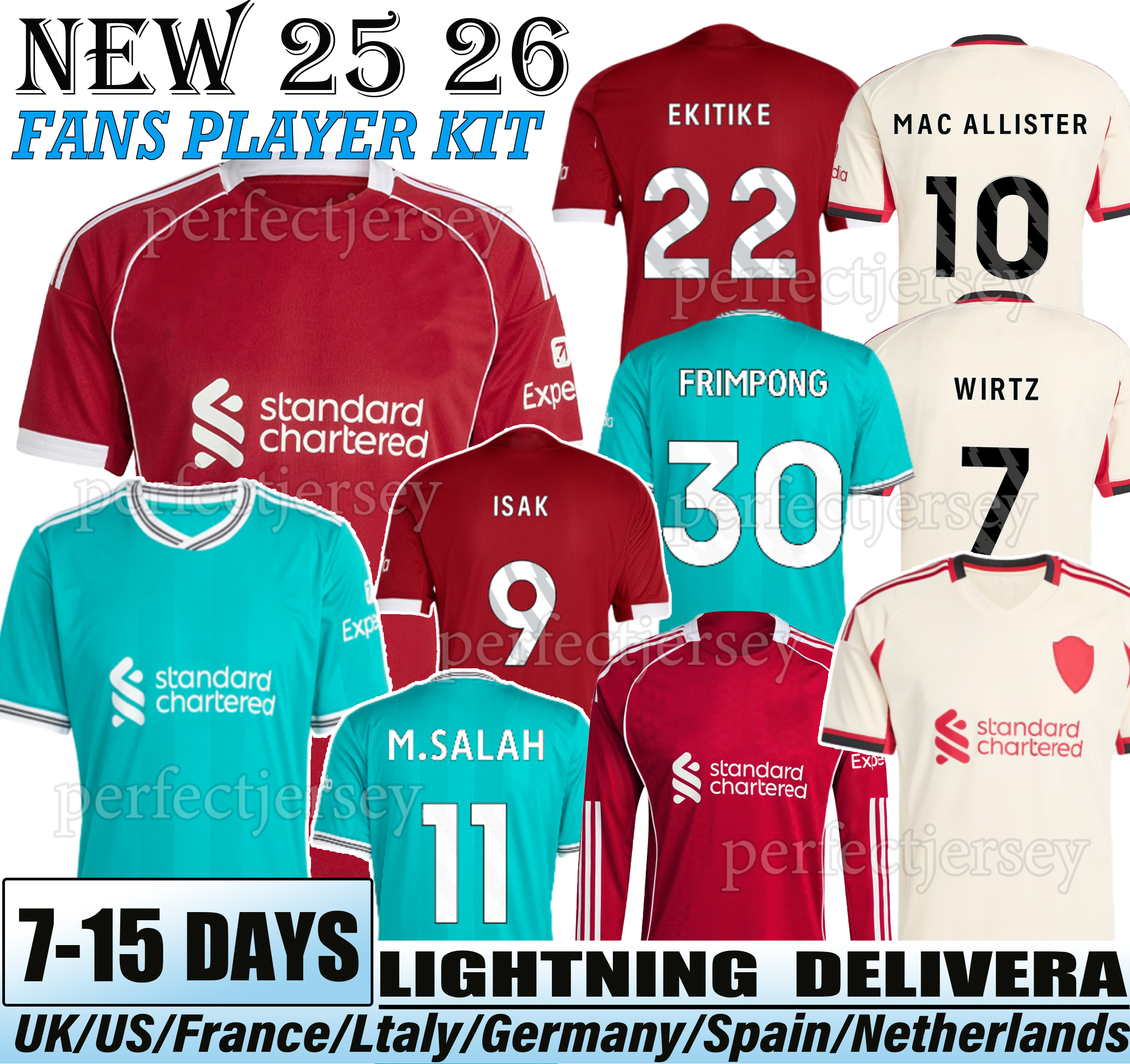 25 26 Wirtz SALAH jersey Ekitike MAC ISAK ALLISTER Kerkez GAKPO DARWIN SZOBOSZLAI Jeremie Frimpong Long sleeves soccer jerseys Mens Kids Kit sock Full sets