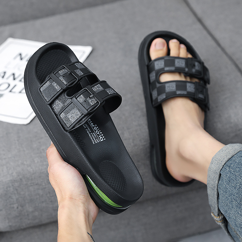 Designer slippers free shipping 2025 new thick sole premium texture casual sports sandals for men outdoor indoor