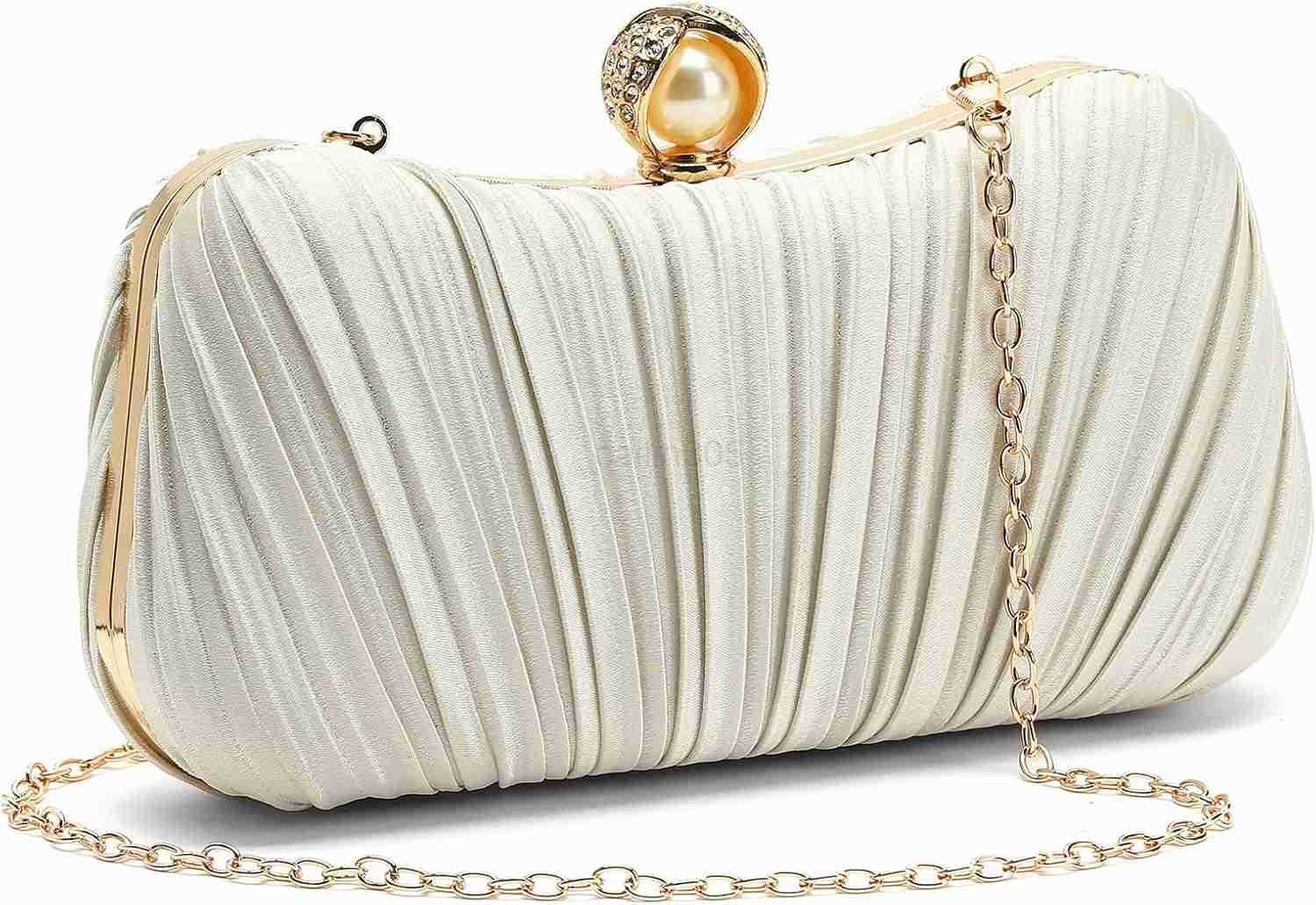 Clutch Purses for Women Evening Bag Pleated Satins Clutch Purse Luxury Handbags for Wedding Party Z25909