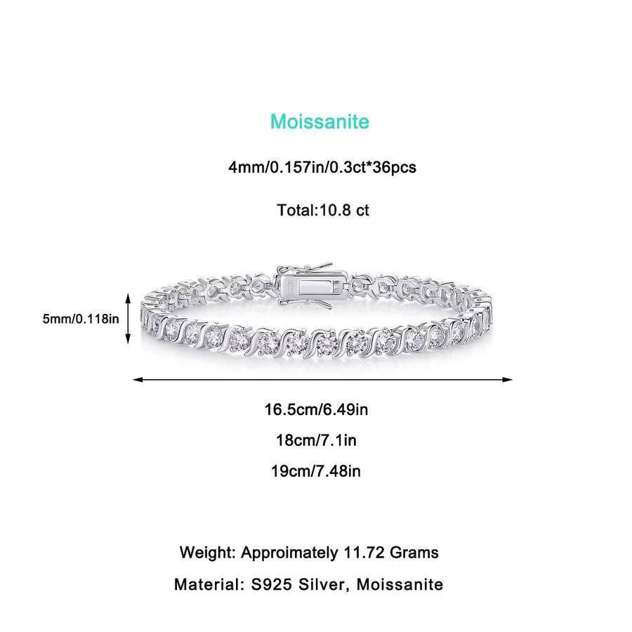 Factory Wholesale 4mm Moissanite Tennis Bracelet S925 Sterling Silver Hypoallergenic Luxury Jewelry