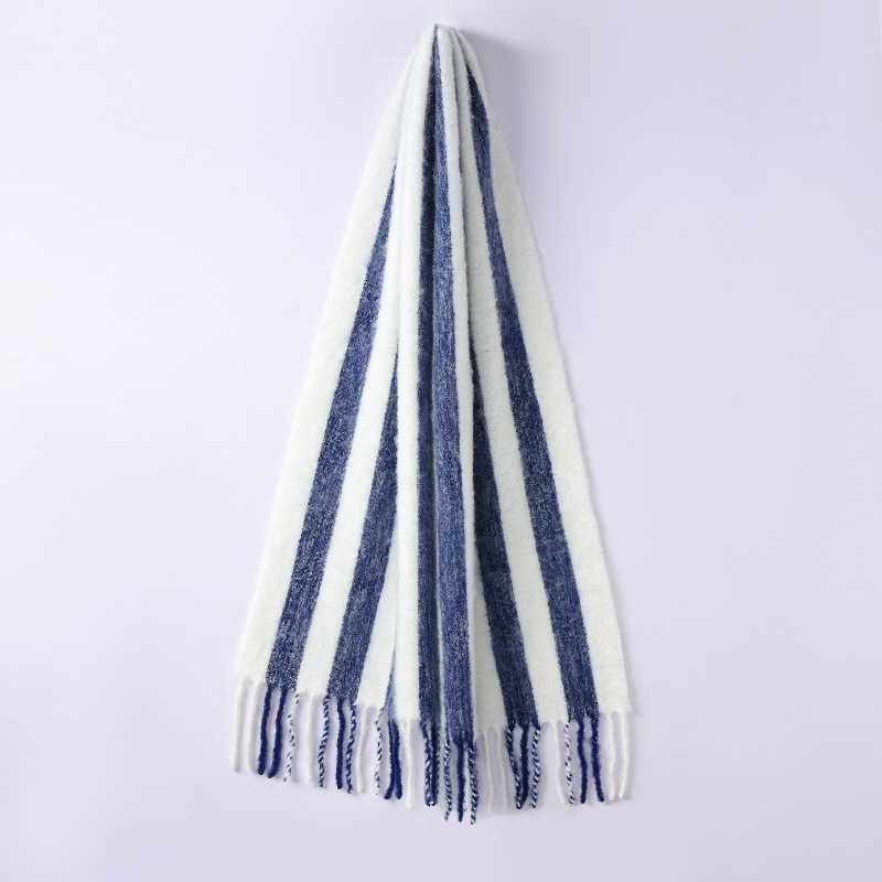 Wool Scarf 25 Autumn Winter New Striped Mohair Large Shawl Neck Warmer L250904 1X4QK