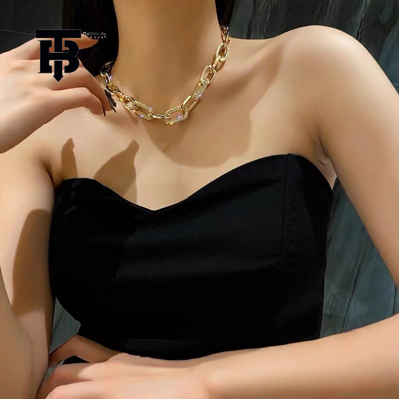 TB BHULAMTE Free Shipping New Designer Accessories Exaggerated Heavy Chain Metal Decoration Necklace Women's Fashion INS Short Collarbone Chain