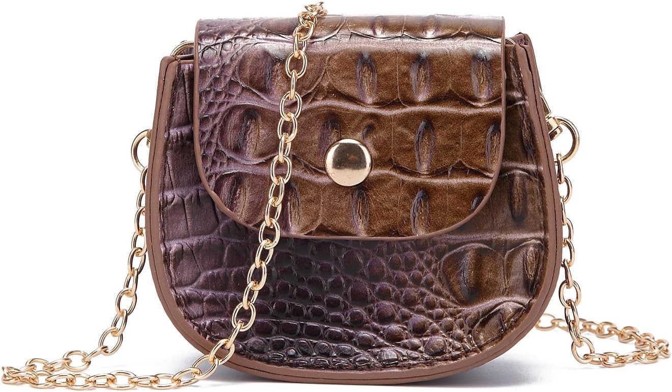 Crocodile Embossed Leather Clutch Tiny Compact Evening Bag for Women Stylish Accessory for Essentials Z25909