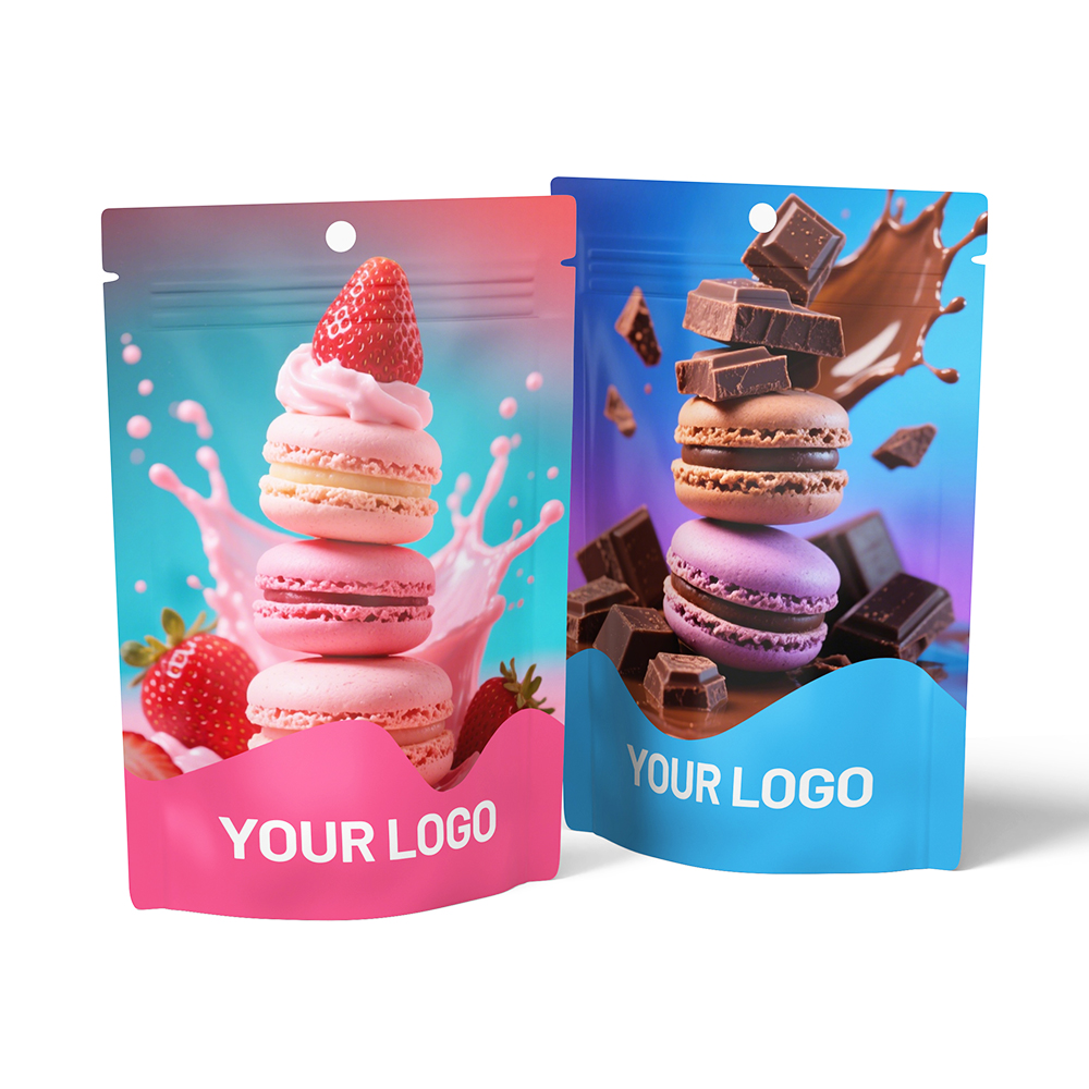 Custom Print Food Sugar Edible Gummy Candy Snack Packaging Mylar Bag Resealable Zipper Stand up Pouch with Window