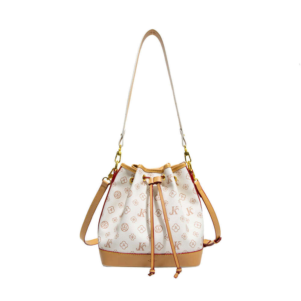 Chic Light Monica Vintage Casual Simple Handheld Stylish Single Shoulder Crossbody Bucket Bag For Women