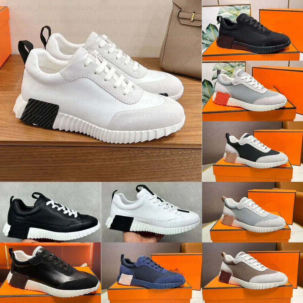 Bouncing Sneakers Designer Suede Casual Shoes Trainers Breathable Mesh Running Shoe Men Bounce Sneaker Women Non-Slip Rubber Goatskin Sole Flat Trainer