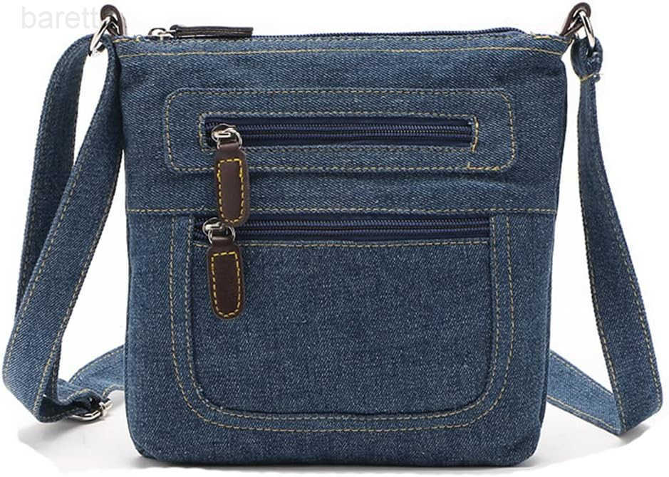 Denim Crossbody Bag for Women and Men Small Single Shoulder Bag Satchel Handbags Ladies Purses Casual Bag Multipocket zip Square Wallet Z250909