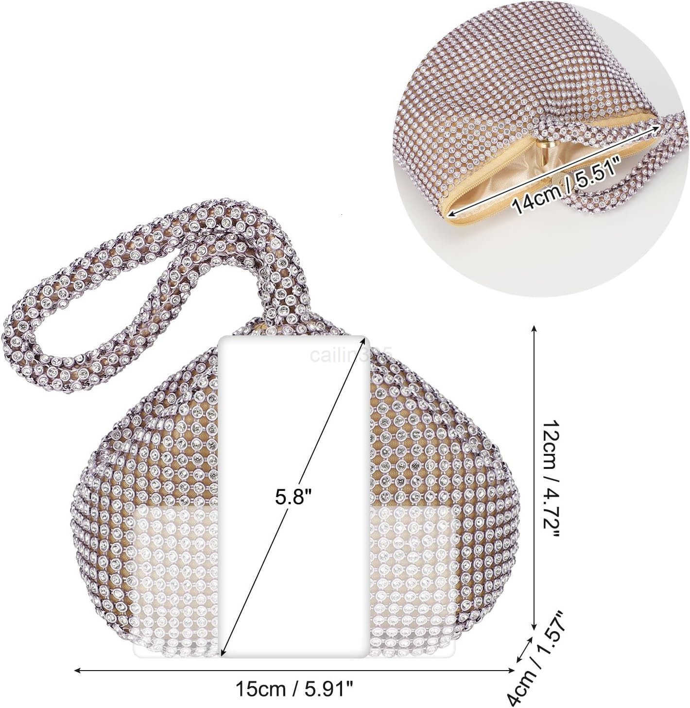 Womens Evening Bags Sparkly Rhinestone 708 Mini Clutch Vintage Triangle Small Purse Handbag for 1920s Party Wedding L Black Z25909