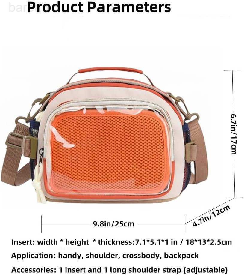 Bag Pin Display Backpack with Insert Canvas Single Shoulder Crossbody Bag Contrast Handbag and Purse for Women Orange Z250909