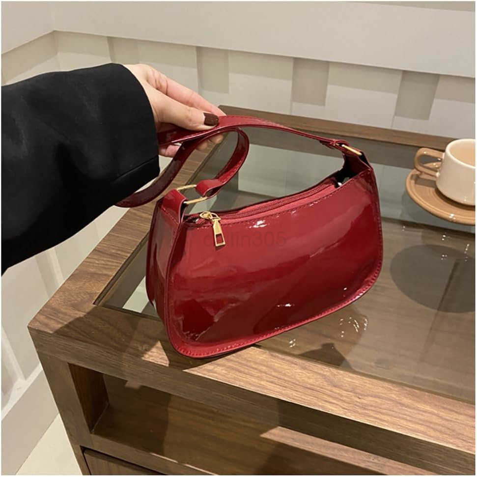 Leather Clutch Purse Shiny Evening Handbags for Women Armpit Shoulder Bag MINI Hobos Z25910
