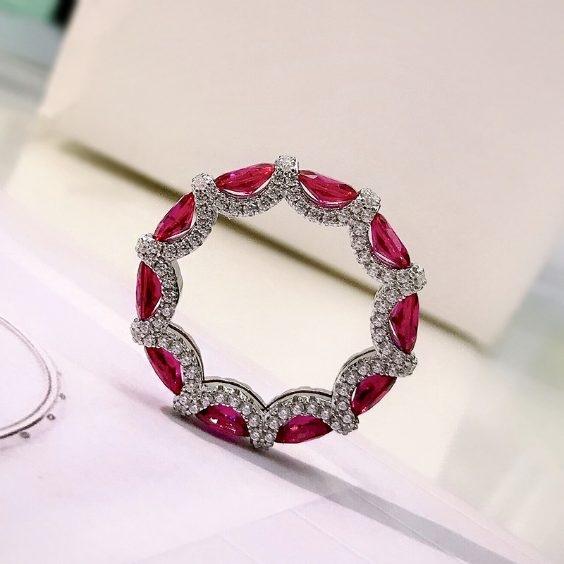 Factory price Wedding Rings Luxury Fine Jewelry High Quality 925 Sterling Silver Emerlad Moissanite Diamond Gemstones Party Eternity Women Engagement 