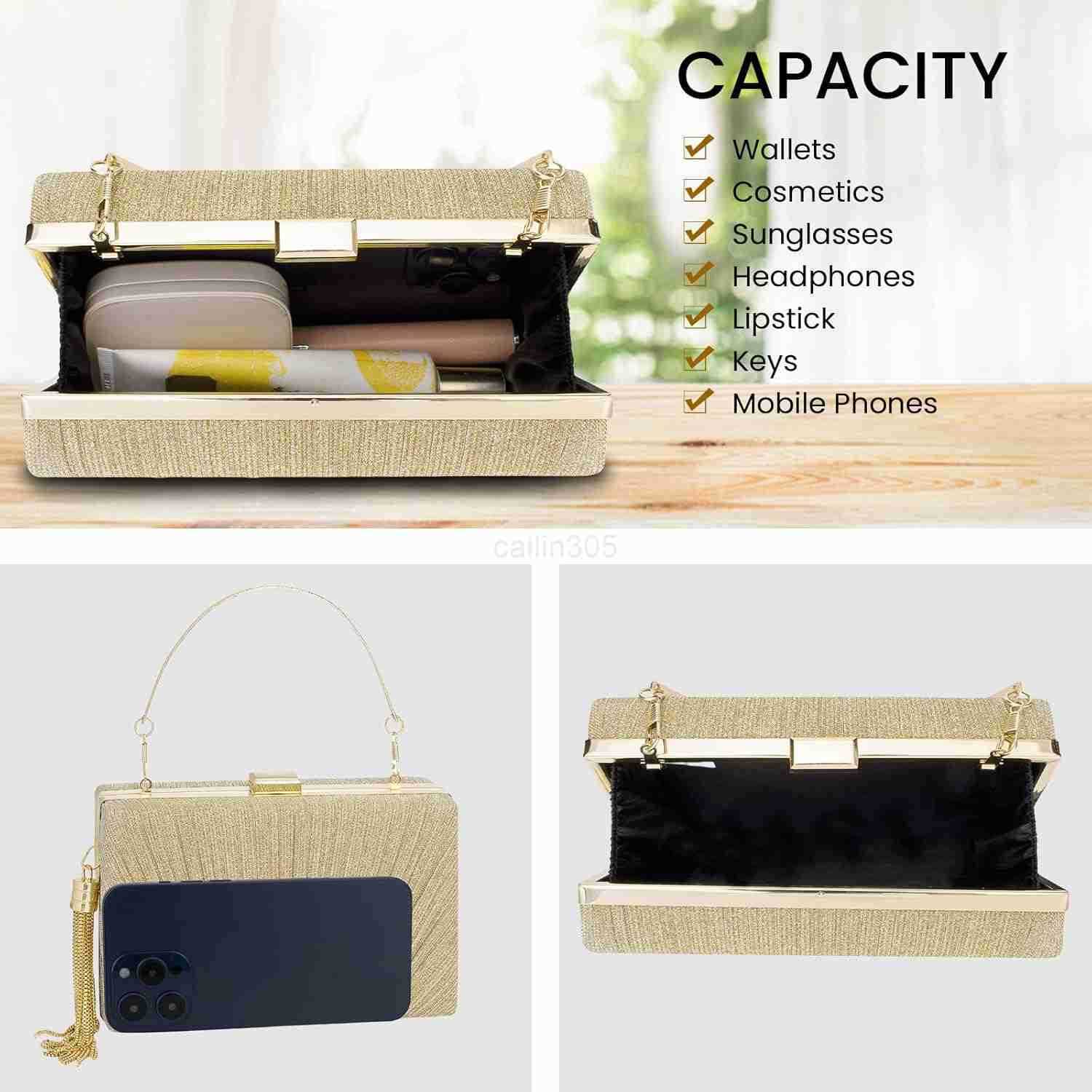 Tassel Womens Evening Handbag Small Pleated Clutch Purses for Formal Wedding Bag Party Purse with Top Handle and Chain Z25909
