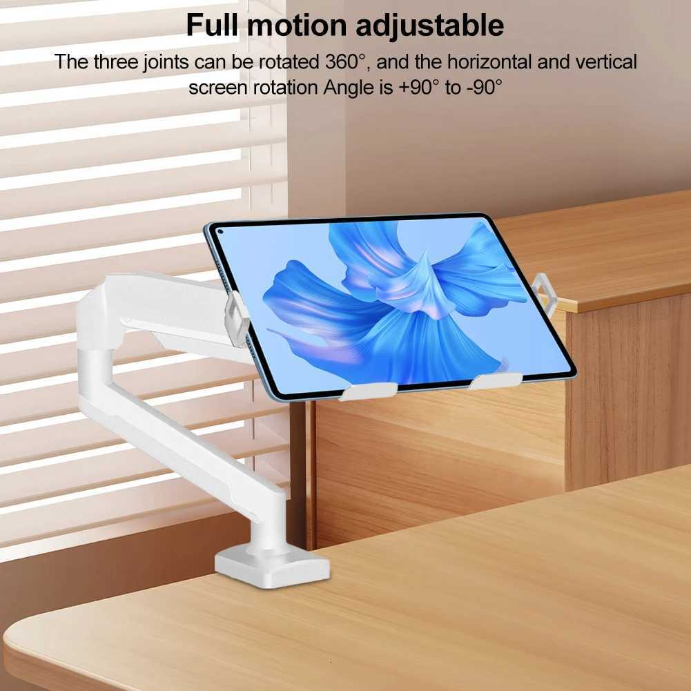 Aluminum Desktop Mount Fully Adjustable Laptop Desk Mount 29kg Gas Spring Up To 173 Inch Laptop Tray Desktop Stand ClampXJ250909