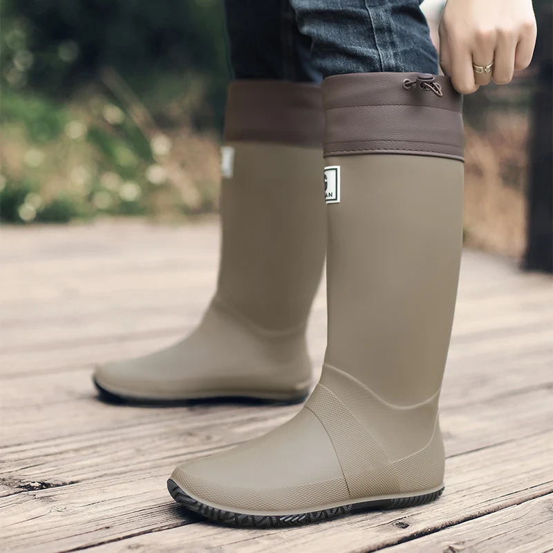 Rain Boots for Men Fashionable HighTop Outer Wear LongTube Waterproof and NonSlip Couple Style Outdoor Fishing 250909