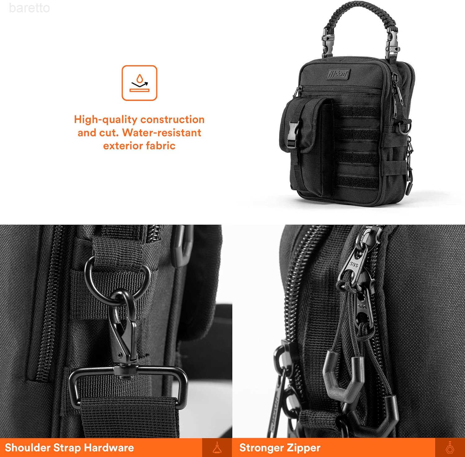 Black Small Tactical Messenger Bag For Men This EDC Has Multiple Ways to Carry as Sling Shoulder Crossbody Waist Z250909