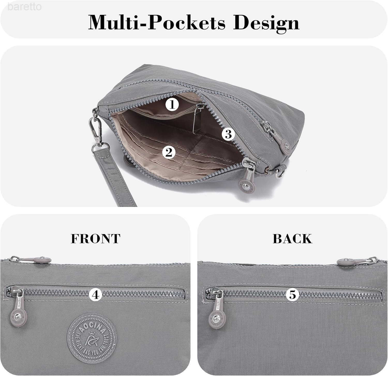 RFID Printed Wristlet Wallet for Women Small Crossbody Purse Nylon Clutch Bag with Card Slots MultiPockets Z250909