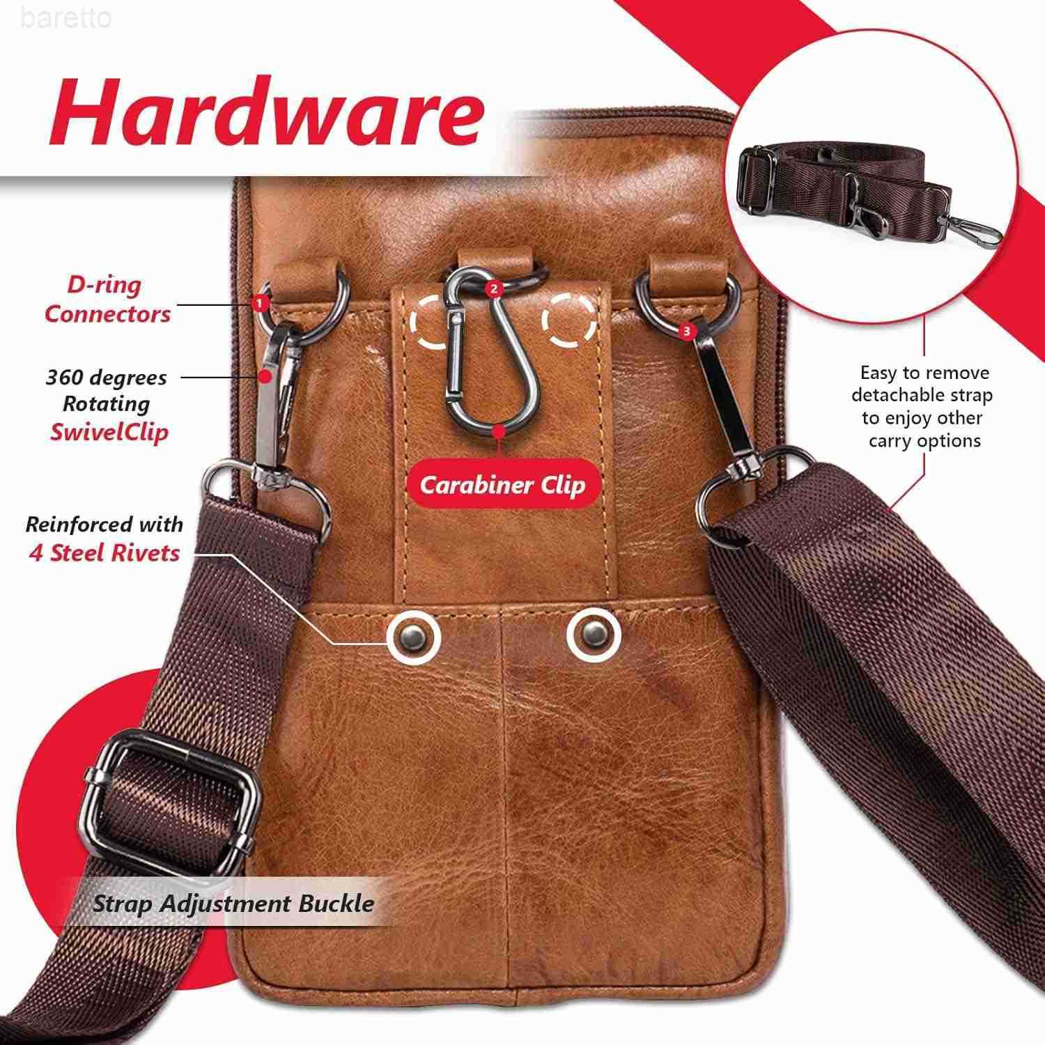 Leather Phone Holster Fits for iPhone 16 15 14 13 12 11 Pro Max Samsung Galaxy S25 Ultra S24 Ultra S23 A15 Wallet Case with Belt Clip Pouch Crossbody 