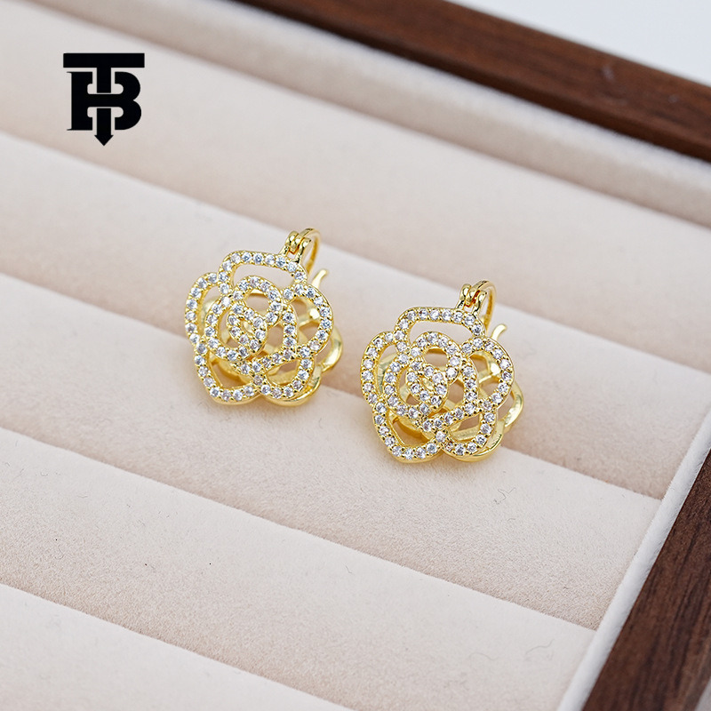 TB BHULAMTE Free Shipping New Designer Accessory Double-sided Zircon Earrings High-end Design Feeling Earrings Small And Exquisite Multifunctional Ear