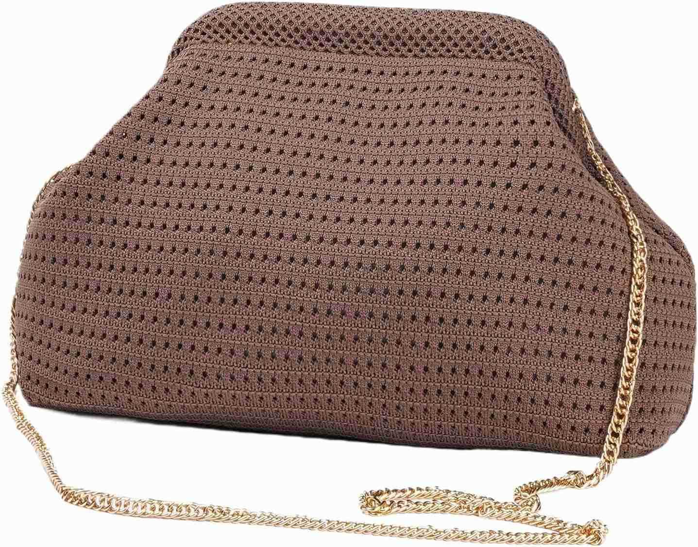 Summer Beach Woven Clutch Purses for Women 2025 Cloud Dumpling Pouch Purse Crossbody Bag Handbag Crochet Stripped Z25909