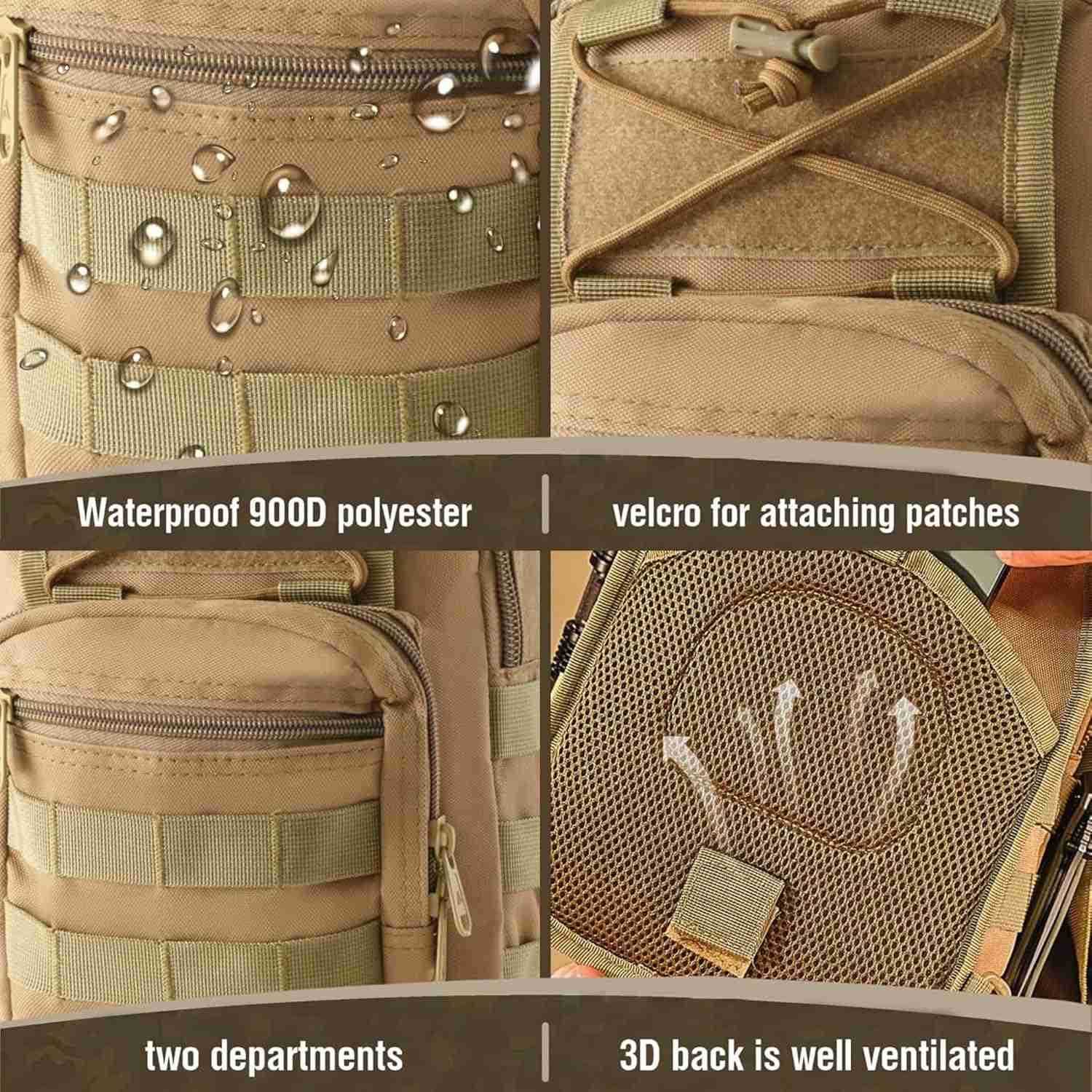 Shoulder Sling Bag Small Outdoor Chest Pack Backpack for Men Traveling Trekking Camping Sling Backpack Z250909
