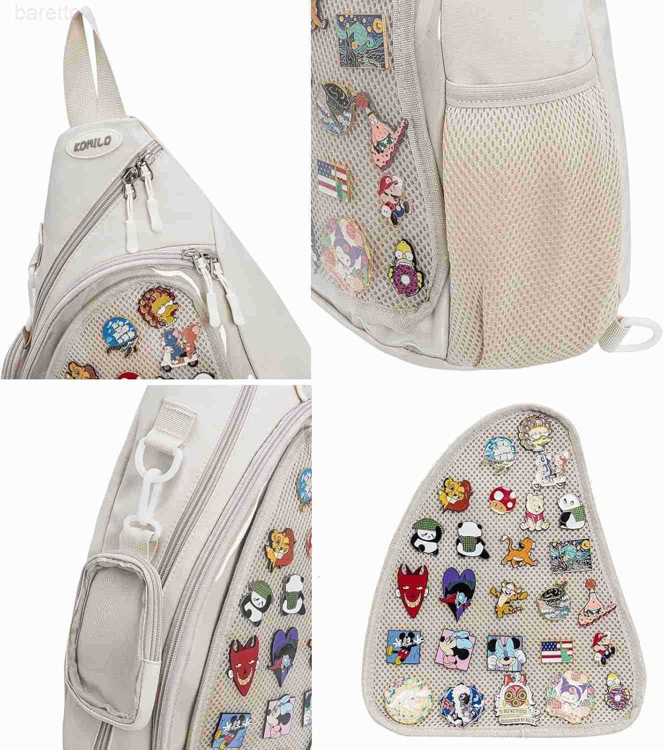 Womens Oxford Ita Bag Pin Display Chest Pack Single Shoulder Bag Sport Backpack Packs Hiking Daypack Z250909