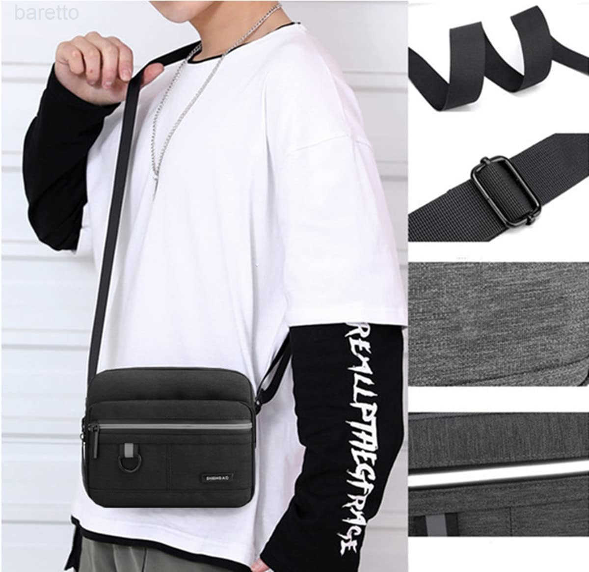 Canvas Crossbody Bag for MenSmall Shoulder Bag Mini Messenger Bag for Cell Phone Portable mobile phone coin bag Z250909