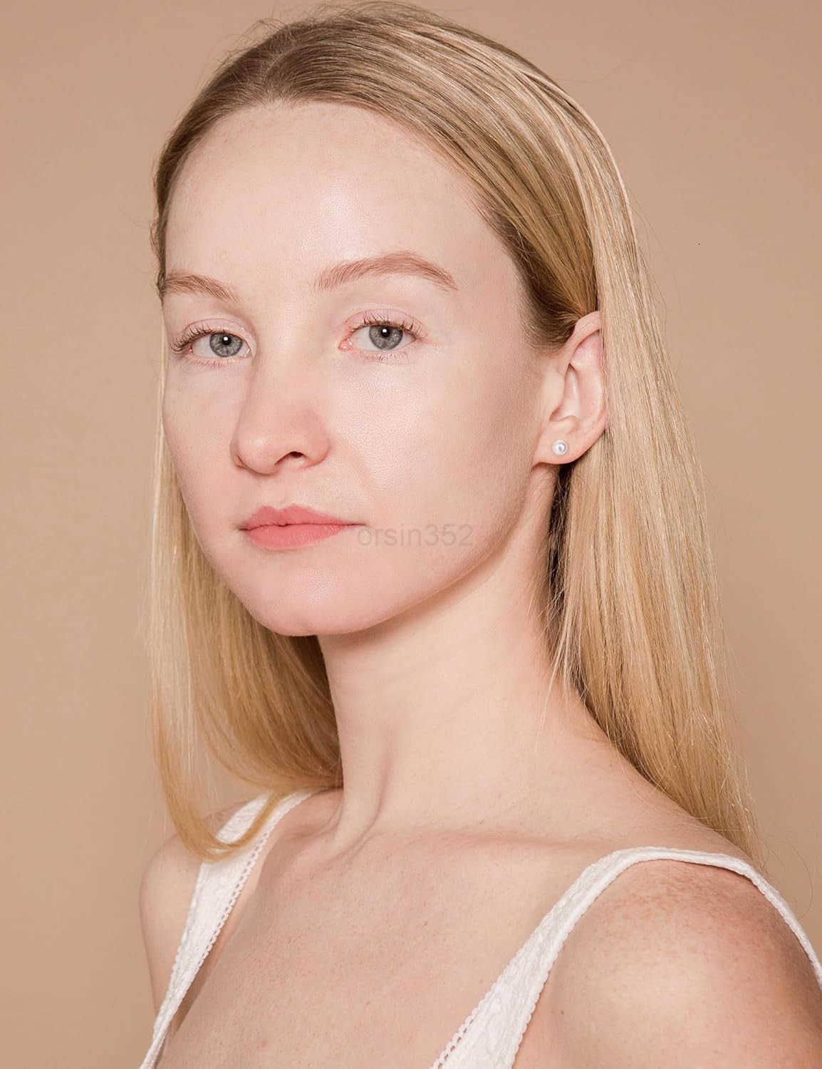 Pearl Earrings with Screw Back for Women 925 Sterling Silver Sensitive Genuine 6mm White Real Round Cultured Pearls Stud Everyday Earrings Studs Ladie