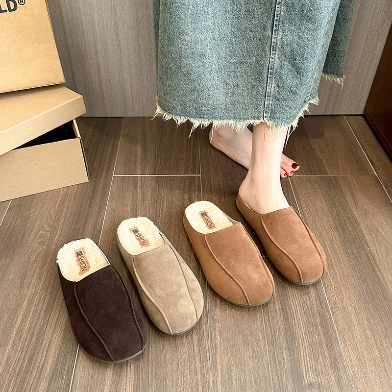 free shipping designer Slippers Thick soled autumn winter warm shoes with added fleece hairy slippers for women
