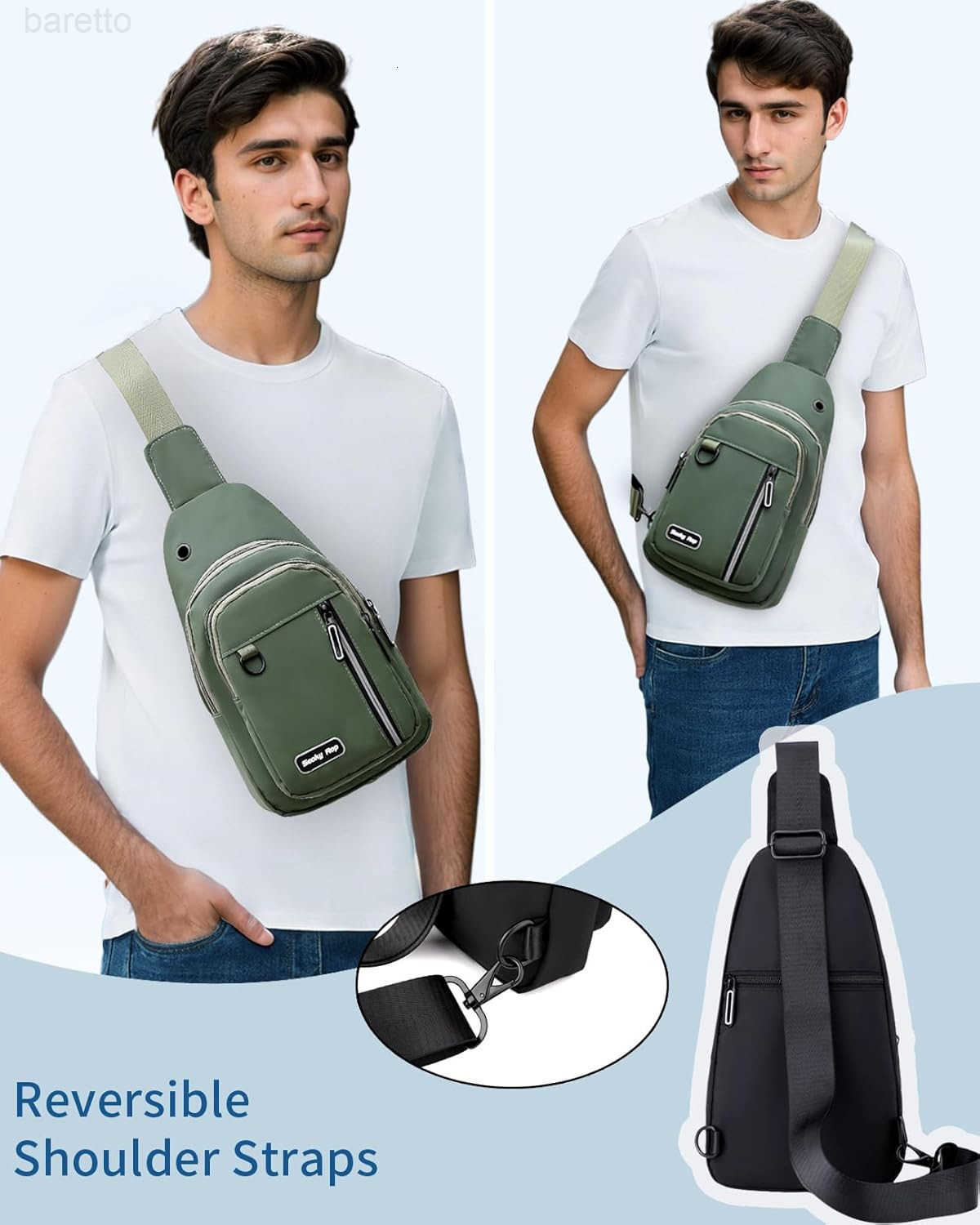 Rop Sling Bag for Women Men One Shoulder Crossbody Bag Backpack Fanny Pack Cross Body Bags for Travel Day Trip Black Z250909