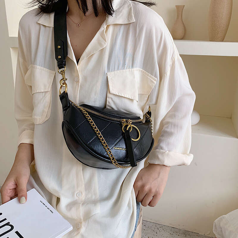 Leather Fanny Pack for Women: Stylish Chain Fashion Zipper Banana Crossbody Bum Bag, 2024 dh5727163