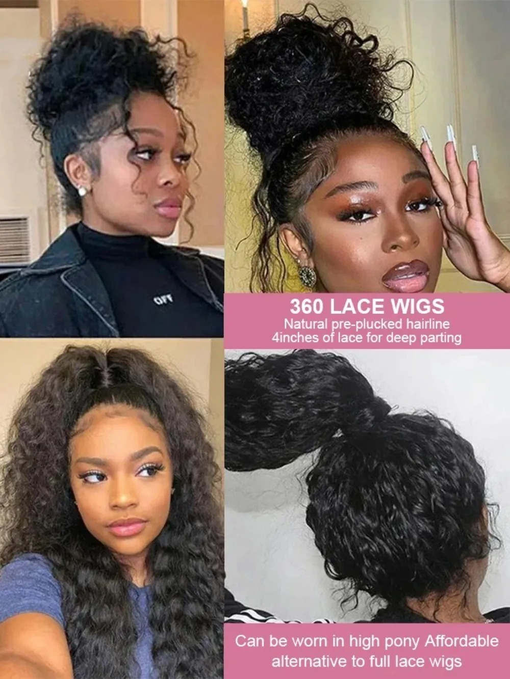 30 40 Inch Water Wave Curly Lace Front Wigs 13x4 HD 360 Full Lace Wig Deep Wave Lace Frontal Wig Glueless Human Hair Wigs For Women Synthetic