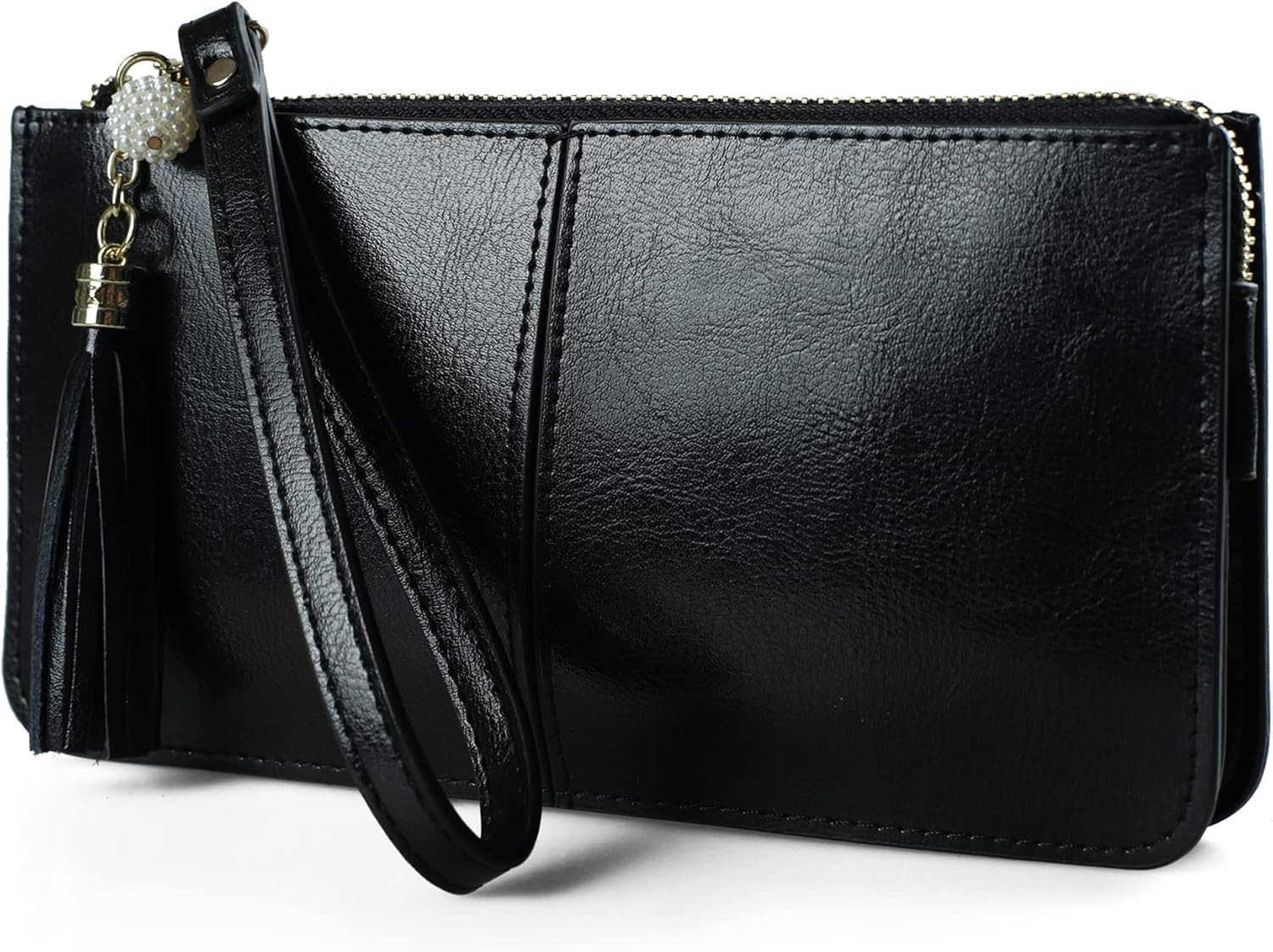 Genuine Leather Wristlet Clutch for Women UltraSlim Ladies Credit Card Holder Wallet Purses with RFID Protection Z25909