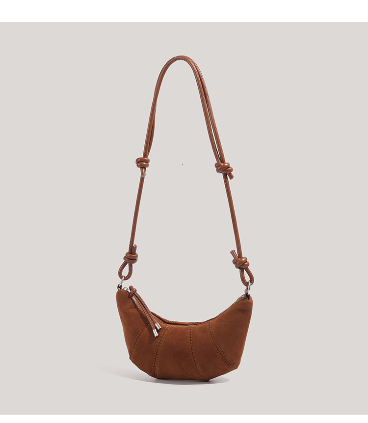 Retro matte dumpling bag popular women's crossbody bag commuting horn bag autumn new women's shoulder design bag designer bag