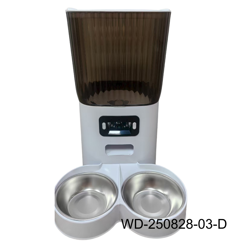 Pet Automatic Feeder with Wide-Angle Video Monitor - Large Capacity (5 Liters), Moisture Resistant Lid & Adjustable Portion Control - WD-250828-03