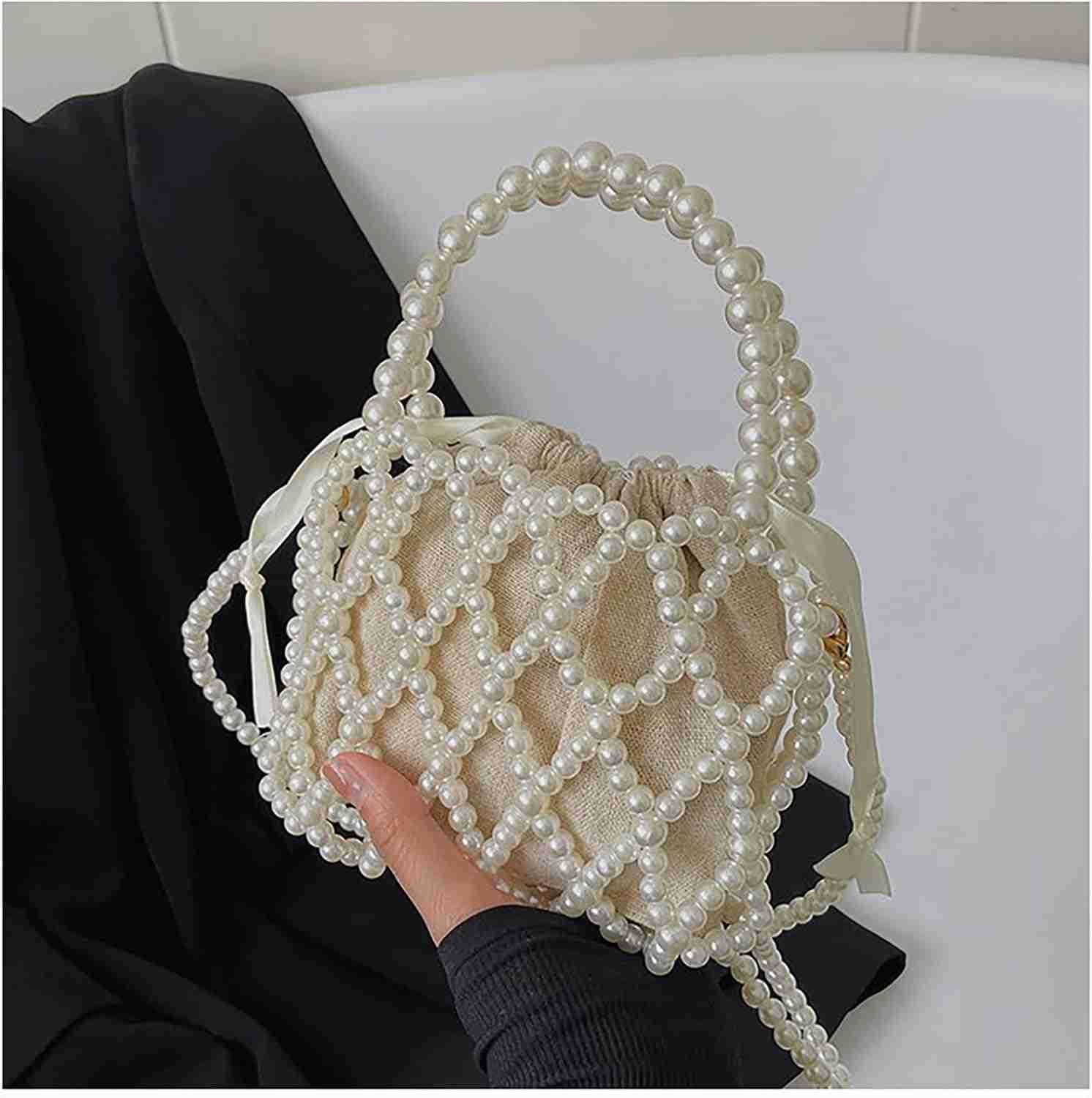 Pearl Bag Chain Bag Purse Bags Artificial Pearl Clutch Handmade Bags Evening Bags for Wedding Bridal Party Travel 03 Z25909