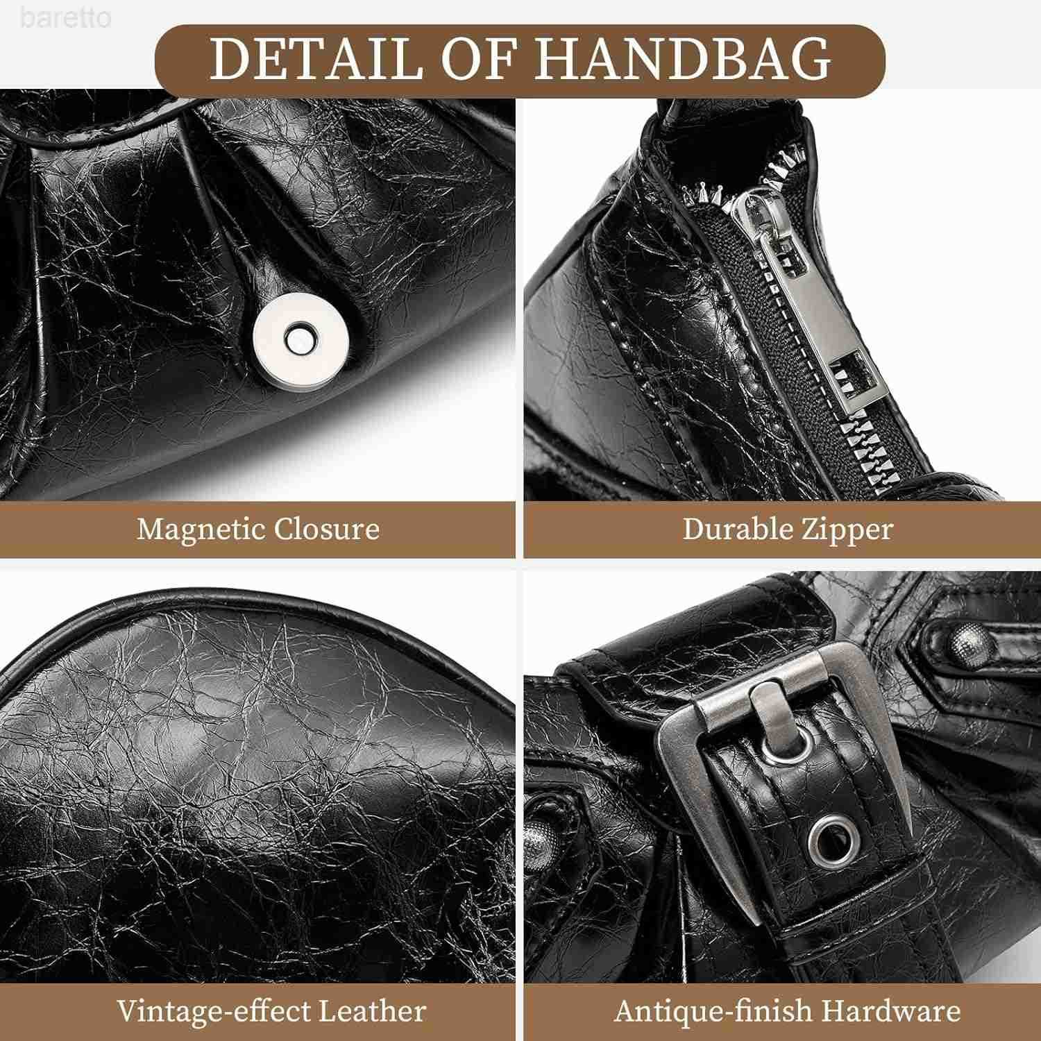 Black Shoulder Purses for Women Studded Purse Y2K Crossbody Bag Cute Trendy Mini Leather Handbag Z250909