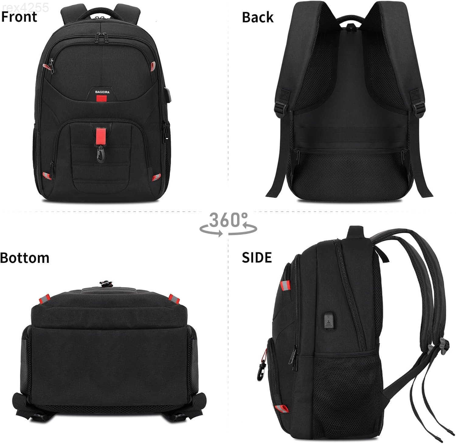 Black Backpack for Men School Backpack for Boys Teens Backpacks for School College backpack Book Bag Water Resistant Bookbag Business Work Travel Moch